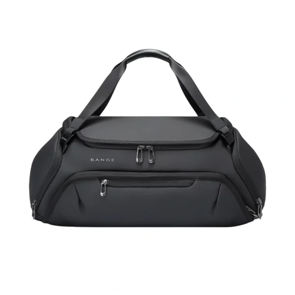 Bange BG-7561 black travel bag with wet and dry separation, 15.6-inch laptop compartment, unisex gym and fitness bag