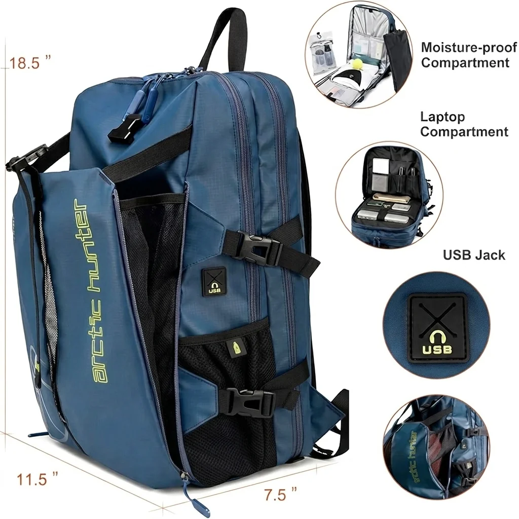 Arctic Hunter B00391 Sports Travel Laptop Backpack: Detail 3