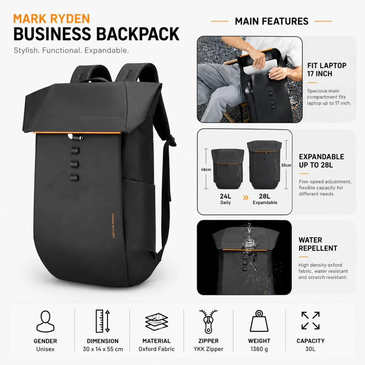 Mark Ryden MR 2975 Laptop Backpack from Vibepacks