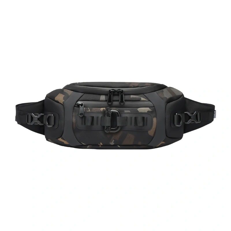 Ozuko 9530 Sling Bag Black and Camo – Waist Crossbody Bag for Men & Women in Bangladesh