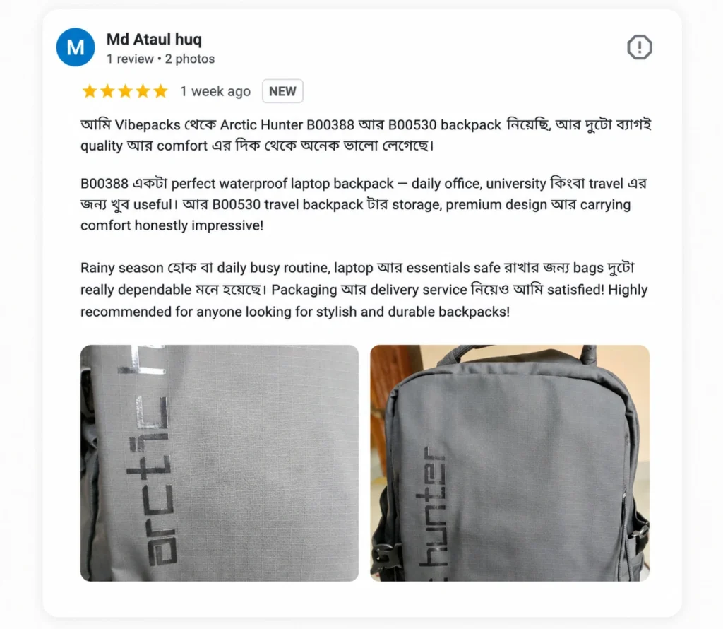Review Vibepacks Backpack in Bangladesh